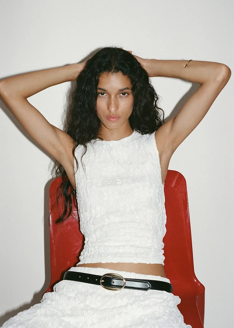 Lace strap T-shirt