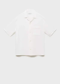 Regular-fit linen blend shirt