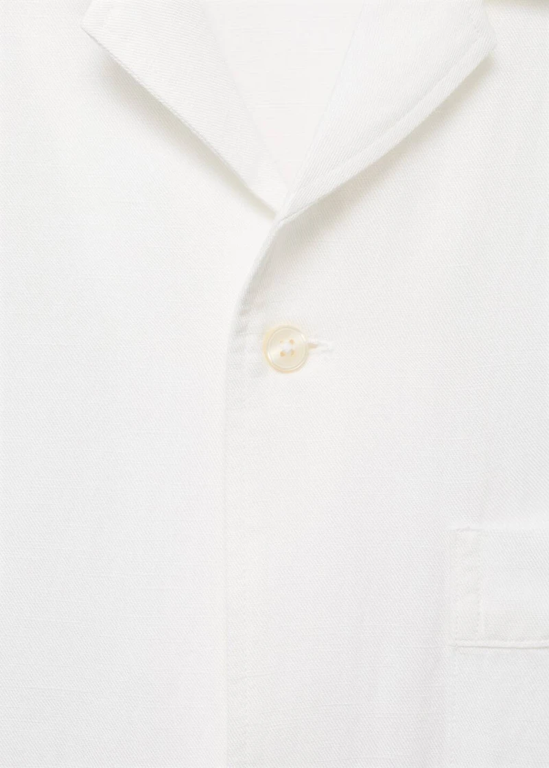 Regular-fit linen blend shirt