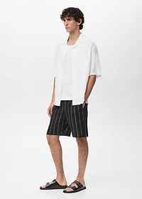 Regular-fit linen blend shirt