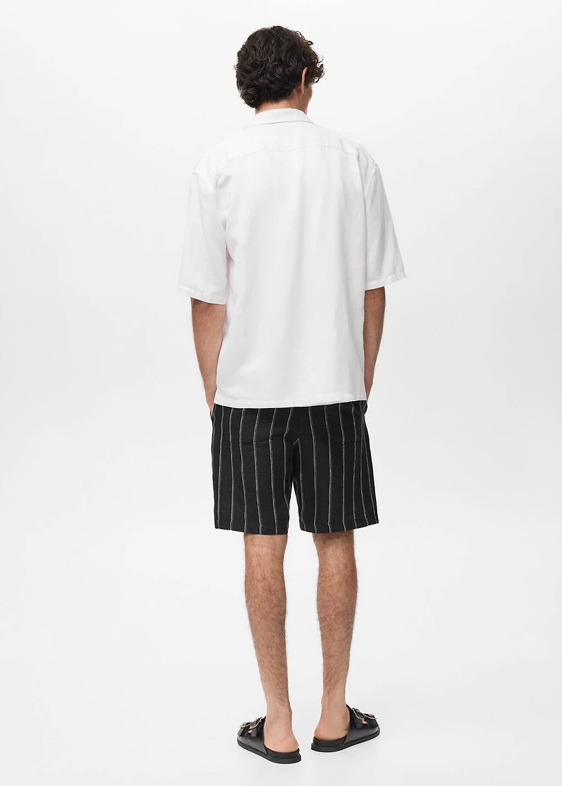 Regular-fit linen blend shirt