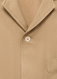 Regular-fit linen blend shirt