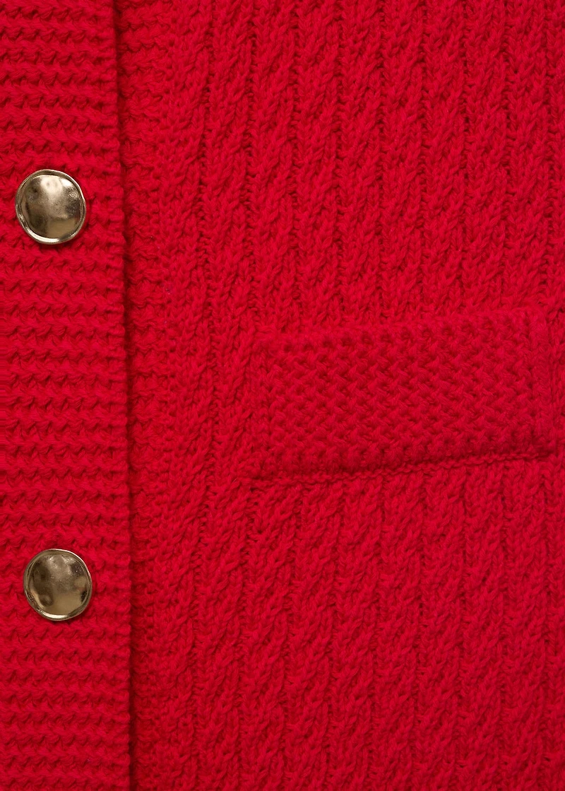 Chunky-knit vest with buttons