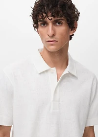 Structured knitted polo shirt