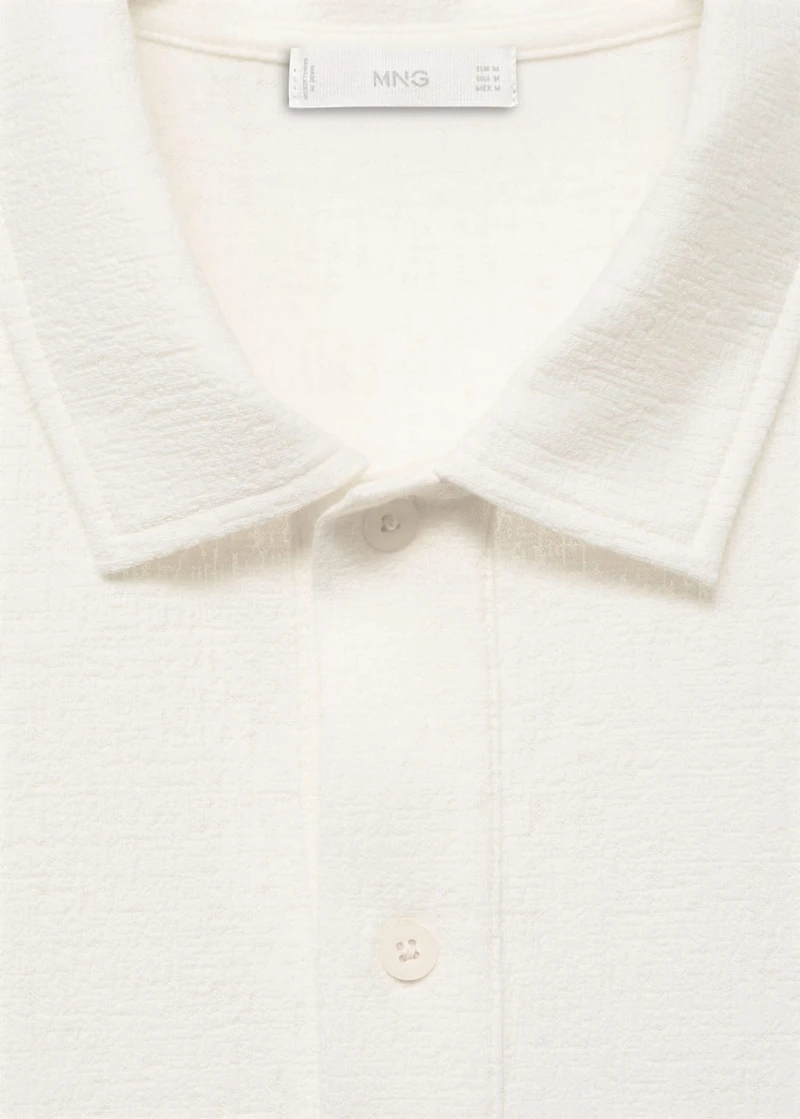 Structured knitted polo shirt