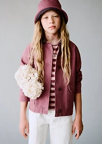 Denim parka with contrasting collar
