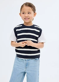 Striped knitted vest