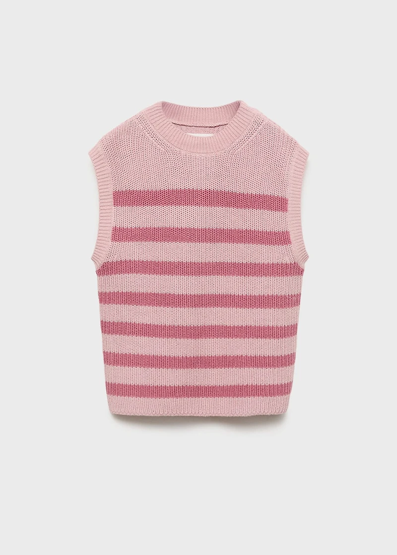 Striped knitted vest