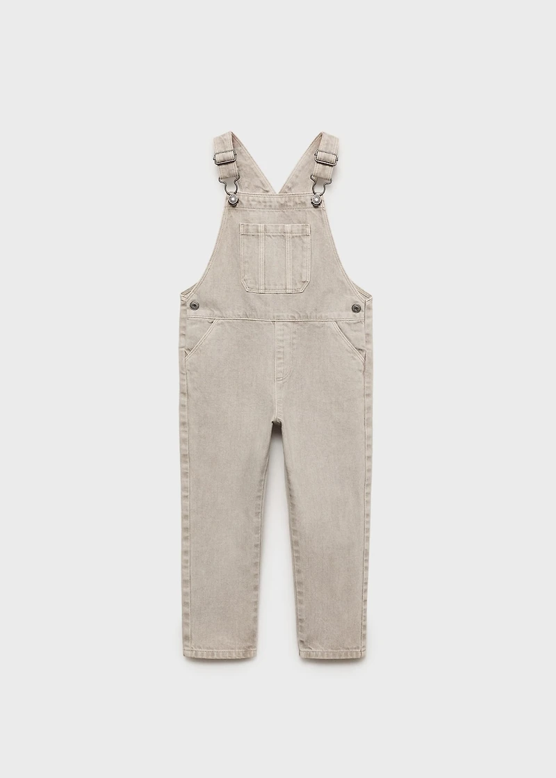Long denim dungarees
