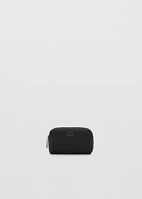 Zipped nylon cosmetics bag