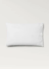 Two embroidered cotton pillowcases with lace embroidery 197x295 inches