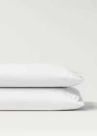 Two embroidered cotton pillowcases with lace embroidery 197x295 inches