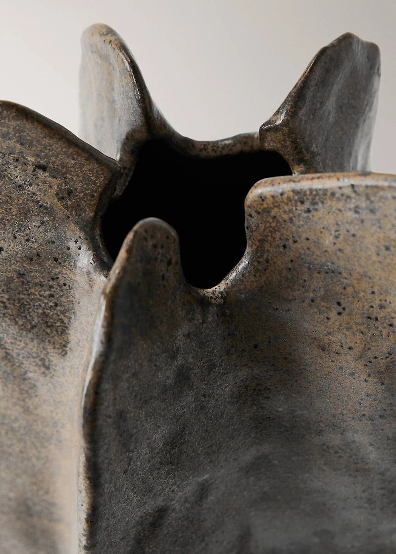 Tall organic stoneware vase