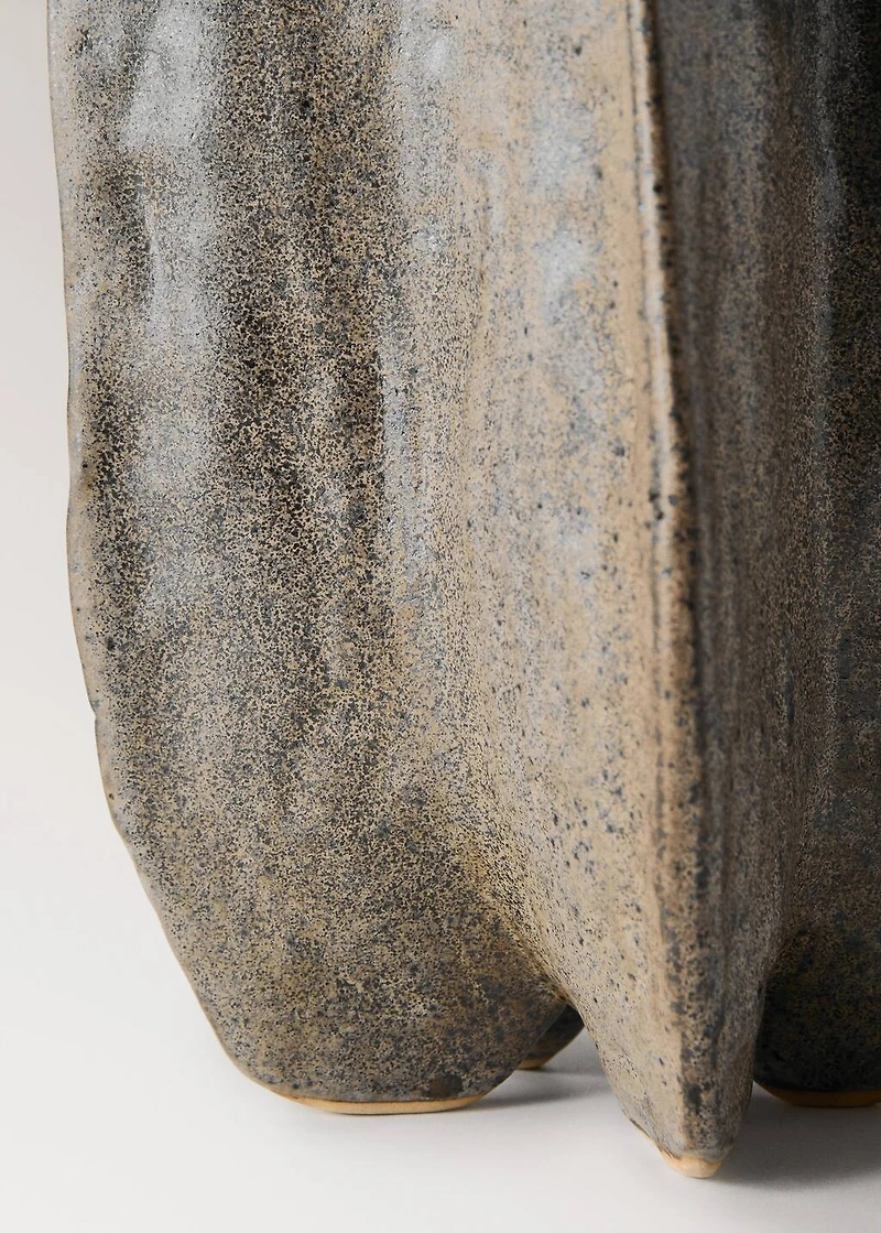 Tall organic stoneware vase