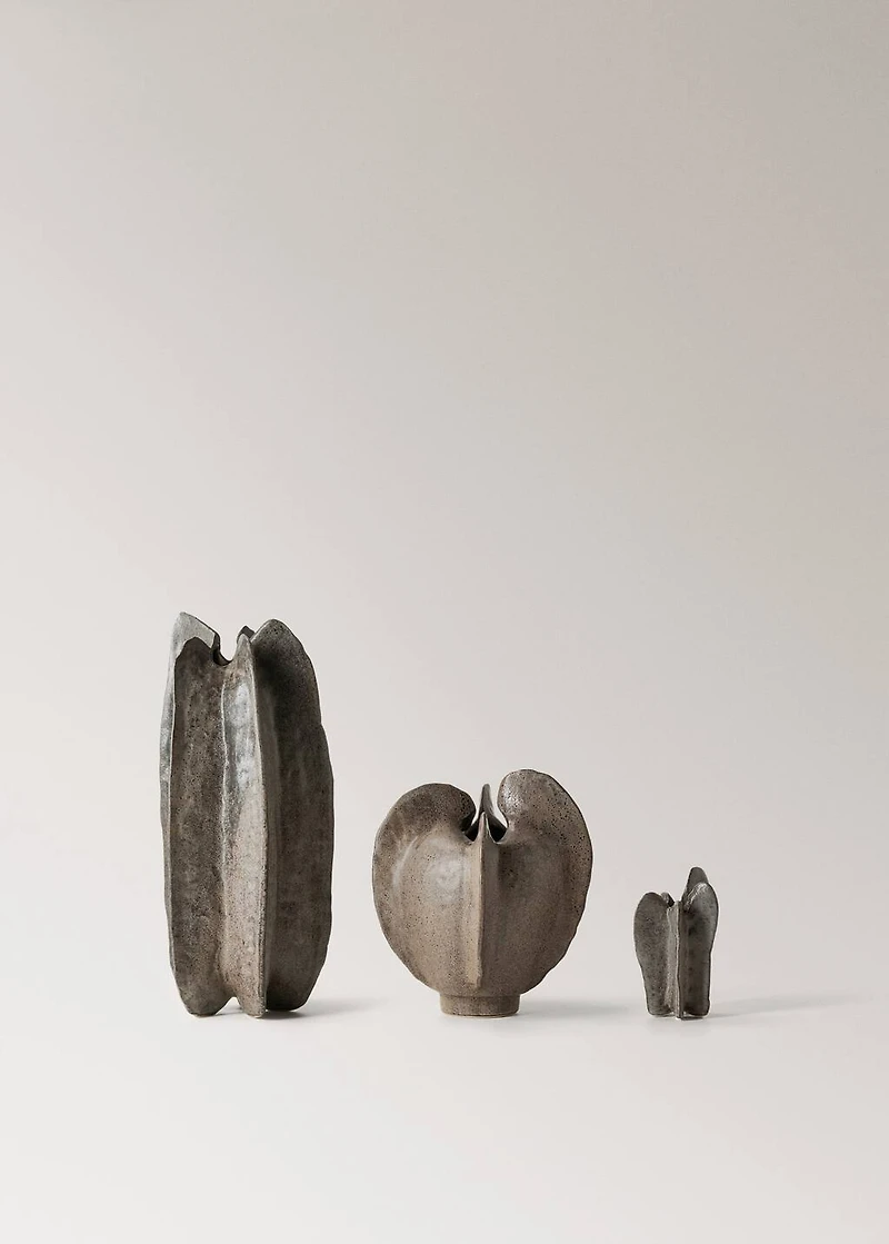 Tall organic stoneware vase
