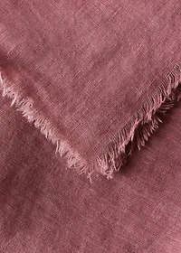 Linen tablecloth with frayed edges for 6-8 diners