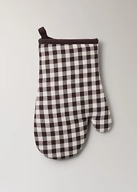Cotton glove with gingham pattern