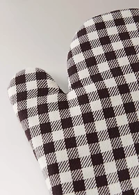 Cotton glove with gingham pattern