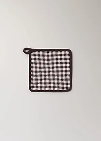 Gingham cotton pot holder