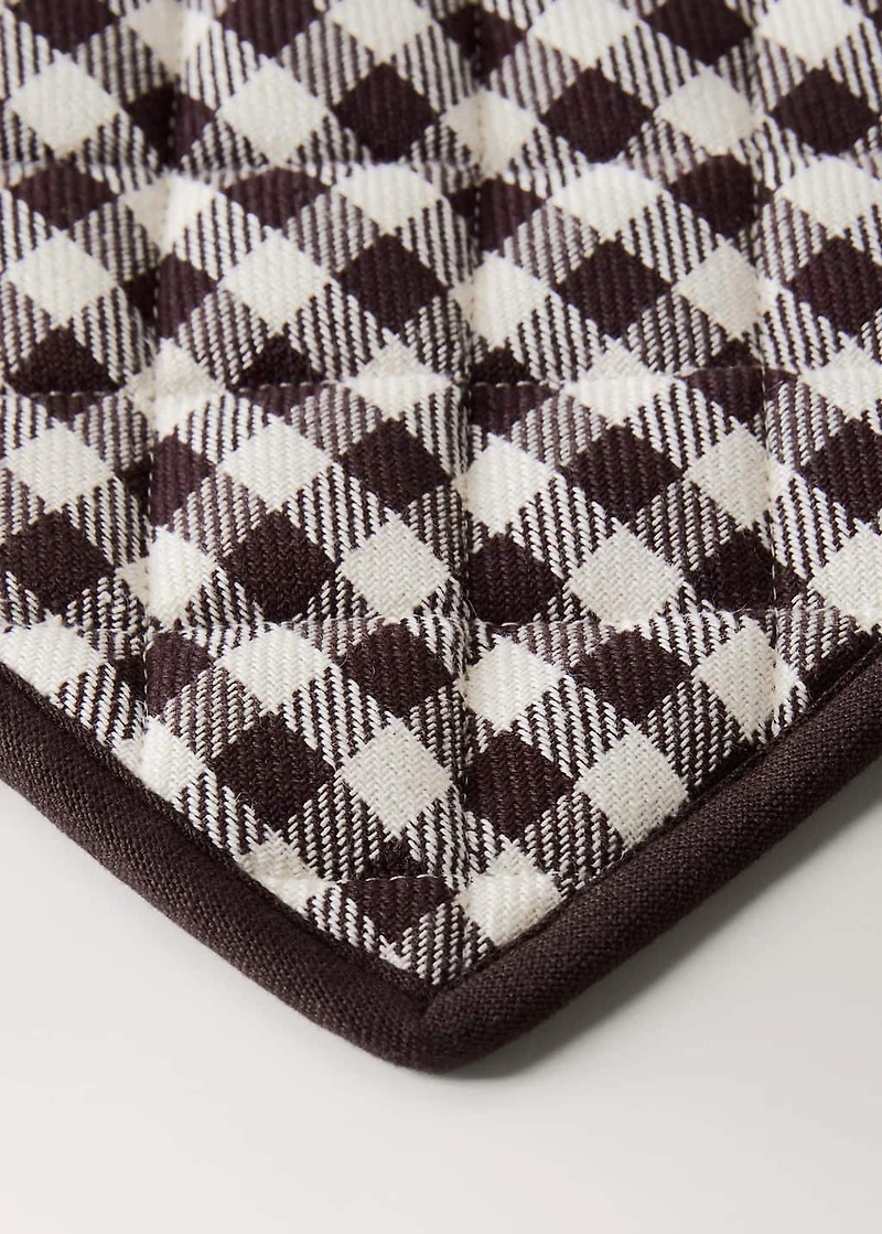 Gingham cotton pot holder
