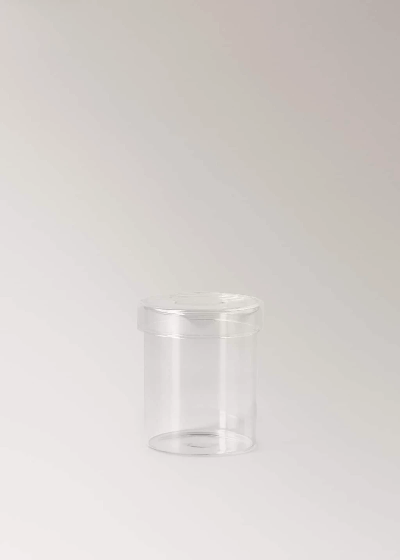 Large borosilicate bathroom jar with lid