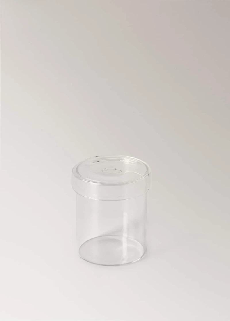 Large borosilicate bathroom jar with lid
