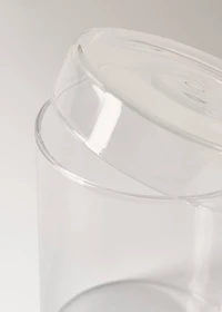 Large borosilicate bathroom jar with lid