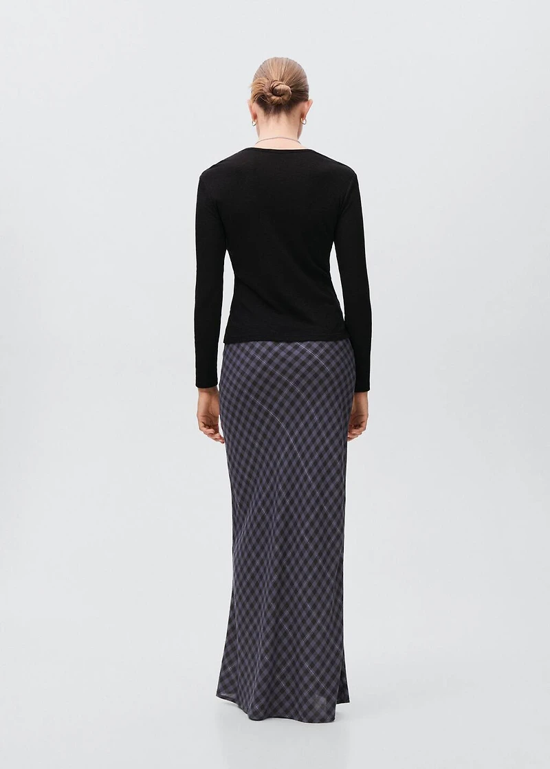 Long-sleeved knitted t-shirt