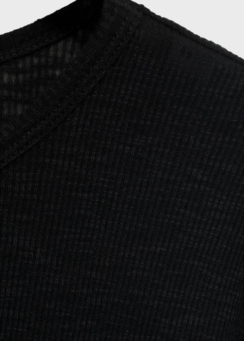 Long-sleeved knitted t-shirt