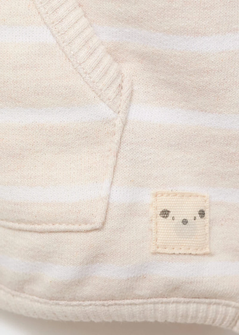 Striped sweatshirt with button detail