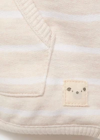 Striped sweatshirt with button detail