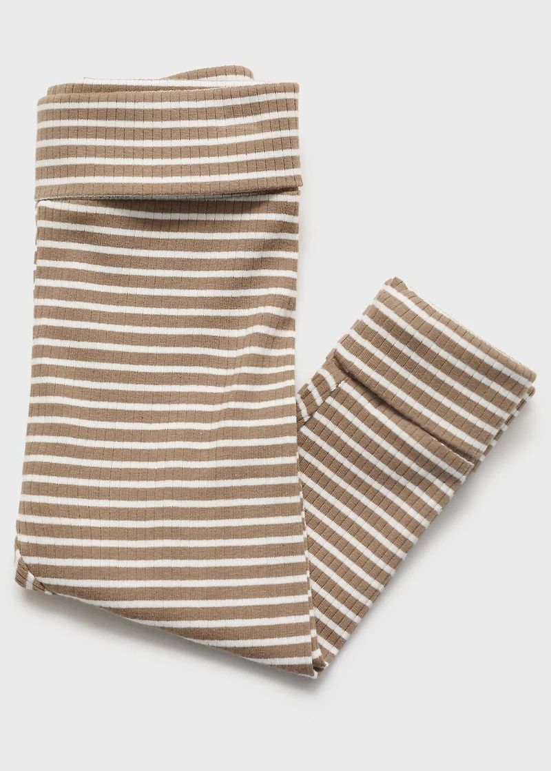 Stripped cotton leggings