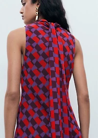 Printed dress with bow detail