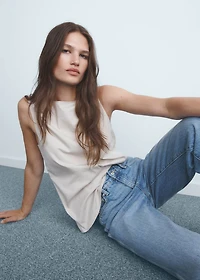 High waist straight jeans