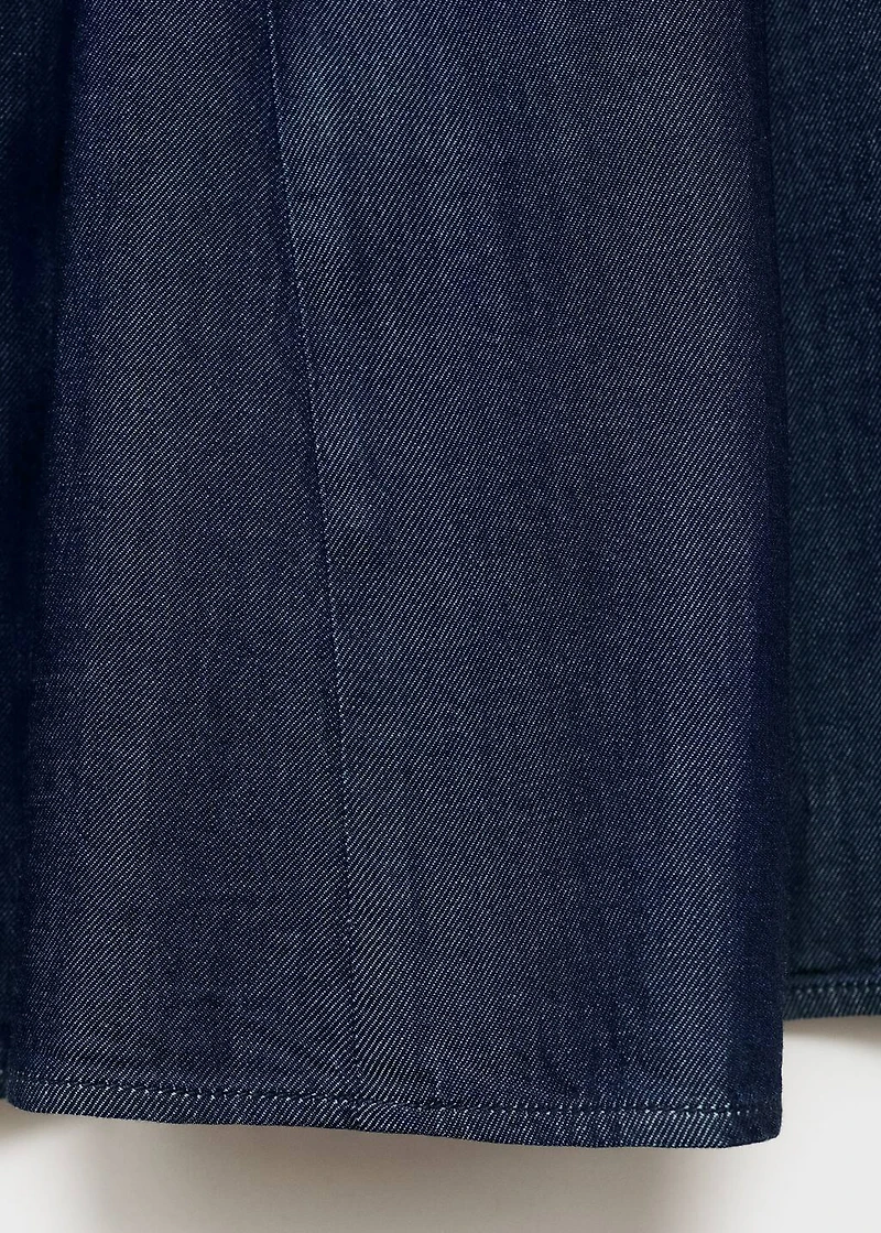 Pleated denim skirt