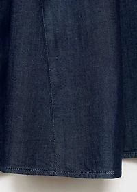 Pleated denim skirt