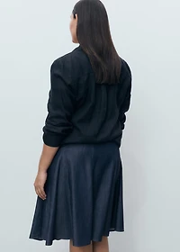 Pleated denim skirt