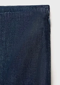 Pleated denim skirt