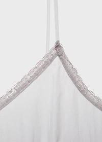 Pajama top with lace trim