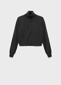 Cropped wool cardigan with buttons