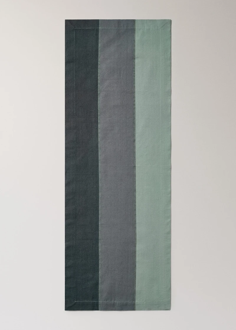Cotton striped table runner various colors