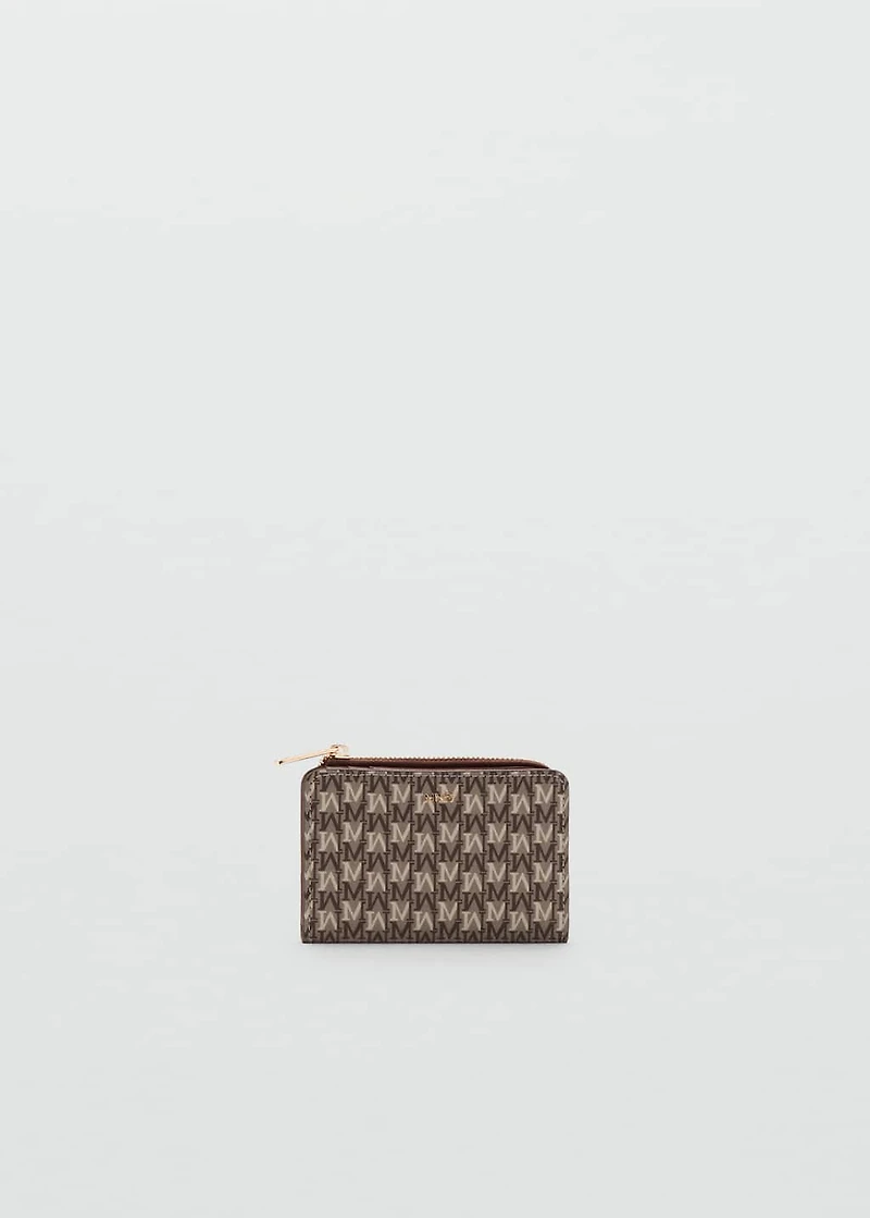 Small wallet with logo print