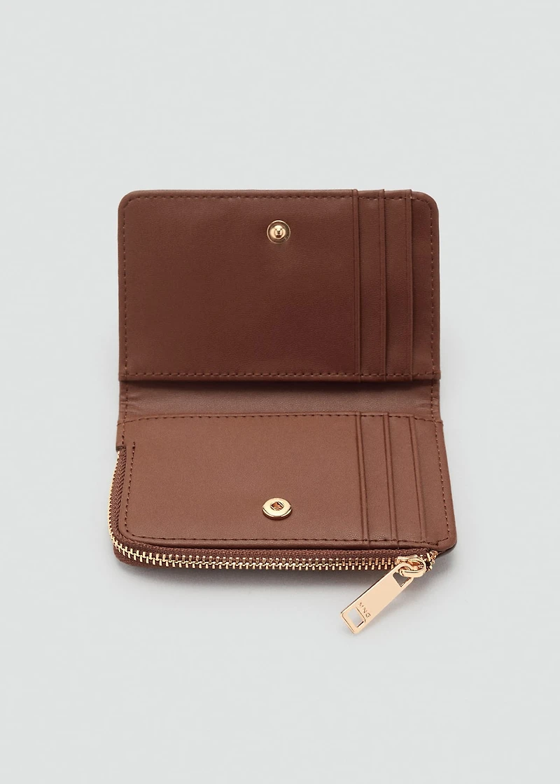 Small wallet with logo print