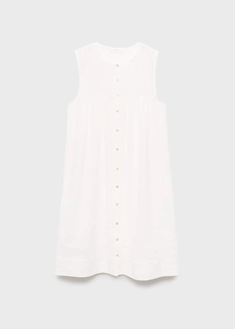 Cotton nightgown with lace detail
