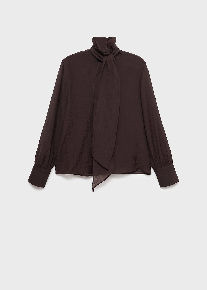 Textured blouse with foulard