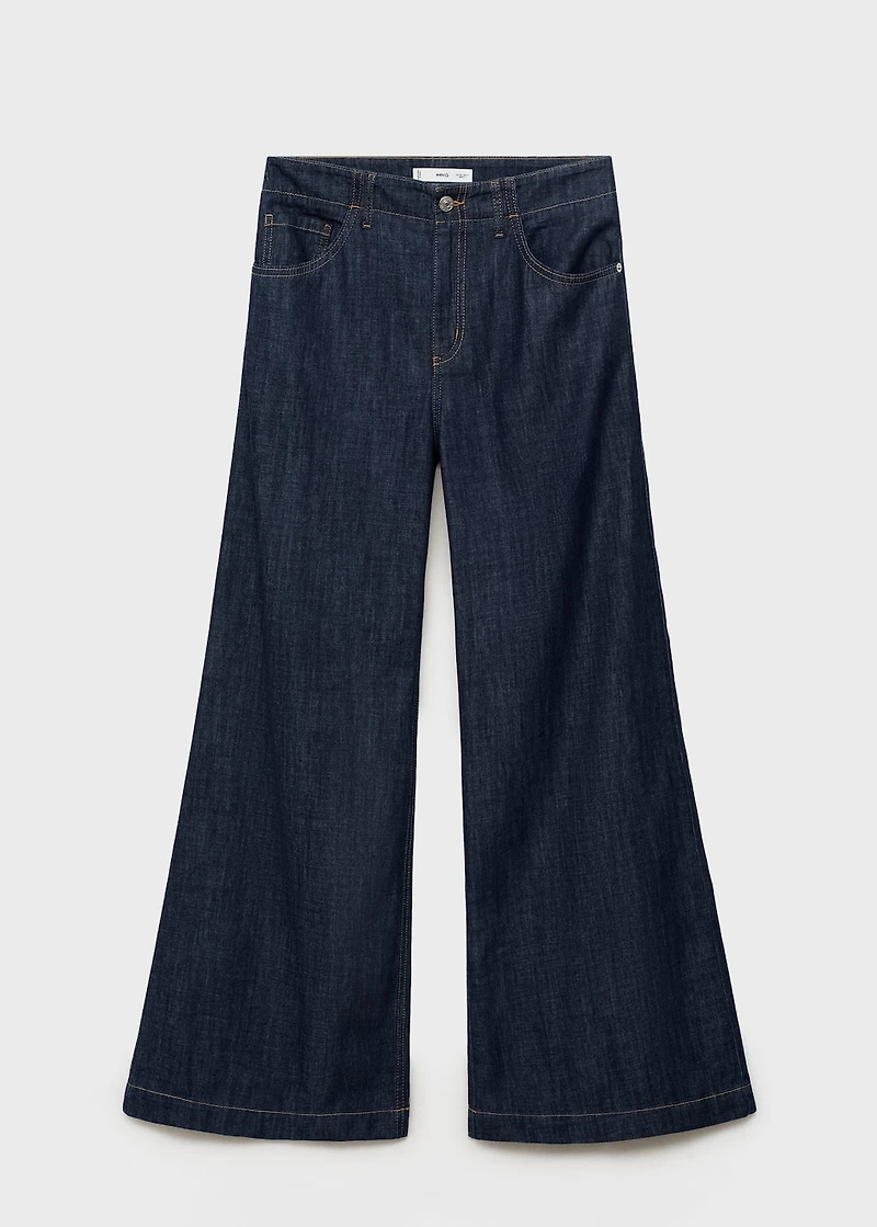 Wide leg mid-rise jeans