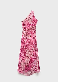 Asymmetrical animal-print dress