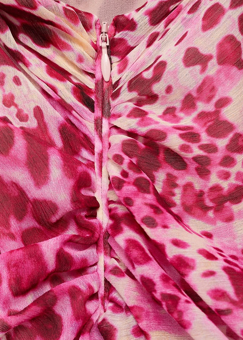 Asymmetrical animal-print dress