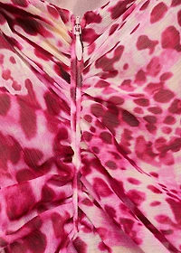 Asymmetrical animal-print dress