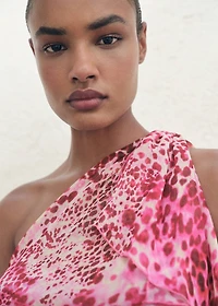 Asymmetrical animal-print dress